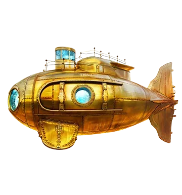 King of Ocean golden submarine feature artwork